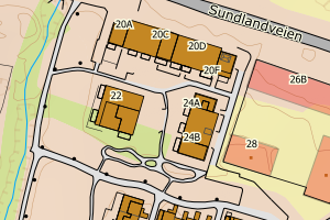 Kartbilde fra WMS-tjeneste av avviket