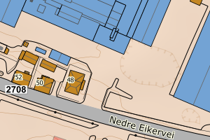 Kartbilde fra WMS-tjeneste av avviket