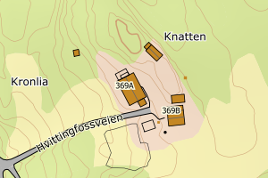 Kartbilde fra WMS-tjeneste av avviket