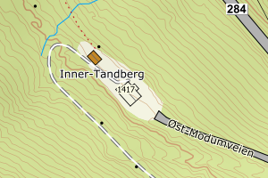 Kartbilde fra WMS-tjeneste av avviket