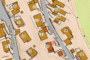 Kartbilde fra WMS-tjeneste av avviket