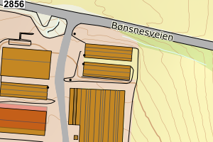 Kartbilde fra WMS-tjeneste av avviket