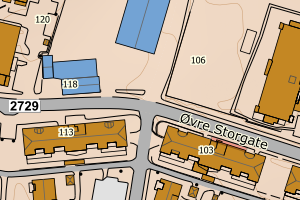 Kartbilde fra WMS-tjeneste av avviket