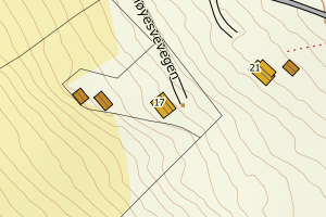 Kartbilde fra WMS-tjeneste av avviket