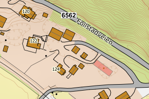 Kartbilde fra WMS-tjeneste av avviket