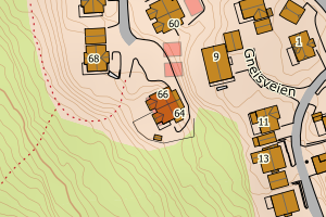 Kartbilde fra WMS-tjeneste av avviket