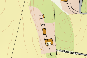 Kartbilde fra WMS-tjeneste av avviket