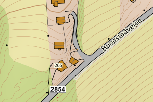 Kartbilde fra WMS-tjeneste av avviket