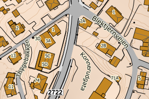 Kartbilde fra WMS-tjeneste av avviket