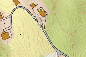 Kartbilde fra WMS-tjeneste av avviket