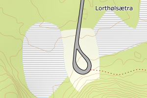 Kartbilde fra WMS-tjeneste av avviket