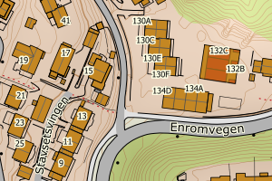 Kartbilde fra WMS-tjeneste av avviket