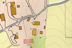 Kartbilde fra WMS-tjeneste av avviket