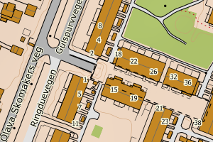 Kartbilde fra WMS-tjeneste av avviket