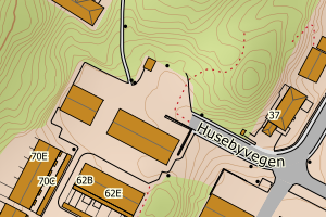 Kartbilde fra WMS-tjeneste av avviket