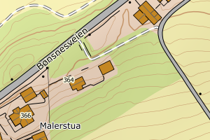 Kartbilde fra WMS-tjeneste av avviket