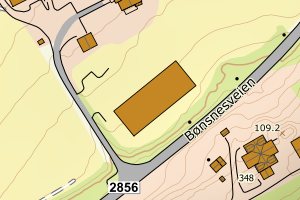 Kartbilde fra WMS-tjeneste av avviket