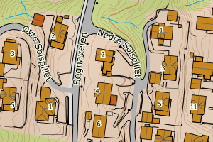 Kartbilde fra WMS-tjeneste av avviket