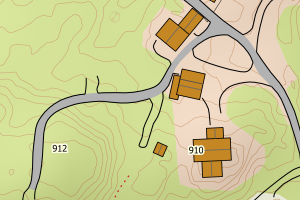 Kartbilde fra WMS-tjeneste av avviket