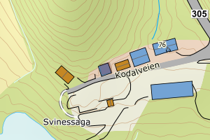Kartbilde fra WMS-tjeneste av avviket