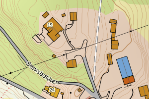Kartbilde fra WMS-tjeneste av avviket
