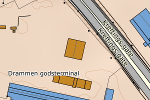 Kartbilde fra WMS-tjeneste av avviket