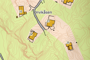 Kartbilde fra WMS-tjeneste av avviket