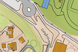 Kartbilde fra WMS-tjeneste av avviket