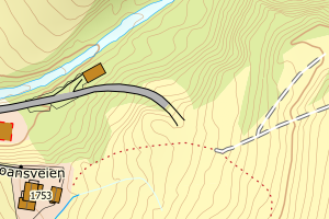 Kartbilde fra WMS-tjeneste av avviket