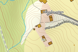 Kartbilde fra WMS-tjeneste av avviket