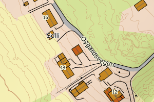 Kartbilde fra WMS-tjeneste av avviket