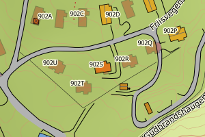 Kartbilde fra WMS-tjeneste av avviket