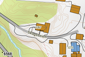 Kartbilde fra WMS-tjeneste av avviket
