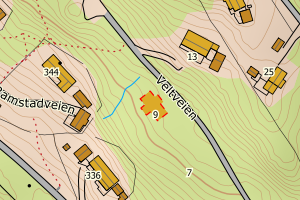 Kartbilde fra WMS-tjeneste av avviket