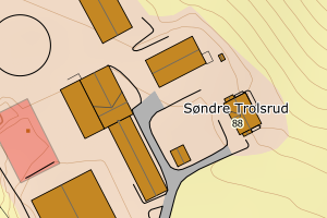 Kartbilde fra WMS-tjeneste av avviket