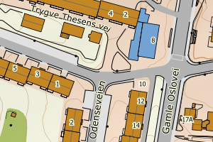 Kartbilde fra WMS-tjeneste av avviket