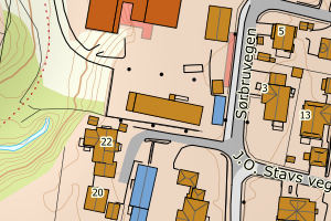 Kartbilde fra WMS-tjeneste av avviket