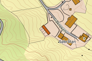 Kartbilde fra WMS-tjeneste av avviket