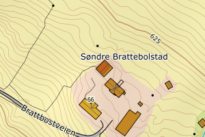 Kartbilde fra WMS-tjeneste av avviket