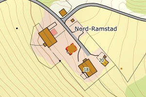 Kartbilde fra WMS-tjeneste av avviket