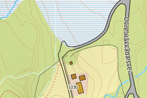 Kartbilde fra WMS-tjeneste av avviket