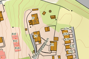 Kartbilde fra WMS-tjeneste av avviket