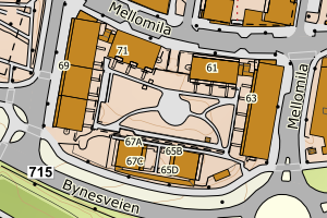 Kartbilde fra WMS-tjeneste av avviket