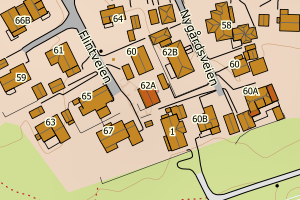 Kartbilde fra WMS-tjeneste av avviket