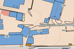 Kartbilde fra WMS-tjeneste av avviket