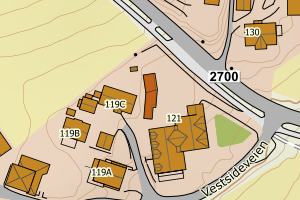 Kartbilde fra WMS-tjeneste av avviket