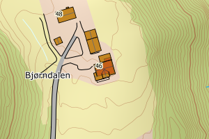 Kartbilde fra WMS-tjeneste av avviket