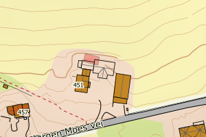Kartbilde fra WMS-tjeneste av avviket