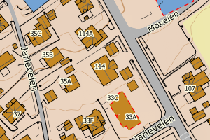 Kartbilde fra WMS-tjeneste av avviket