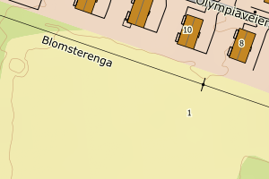 Kartbilde fra WMS-tjeneste av avviket